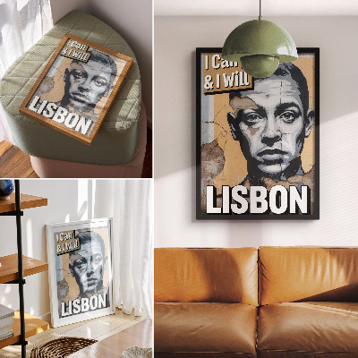 Zidni plakat Motiv uličnog stila s licem i motivacijskim natpisom