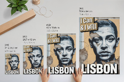 Zidni plakat Motiv uličnog stila s licem i motivacijskim natpisom