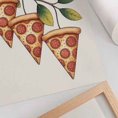 Tisak na platno Kriške pizze na grani drveta u veselim bojama