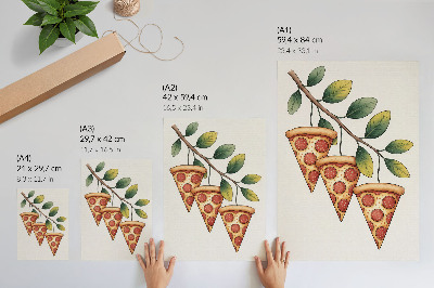 Tisak na platno Kriške pizze na grani drveta u veselim bojama
