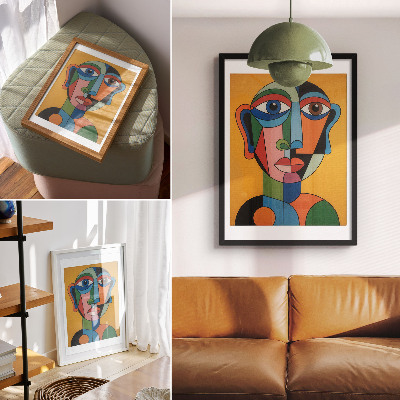 Tisak na platno Geometrijski portret živih boja modernog stila