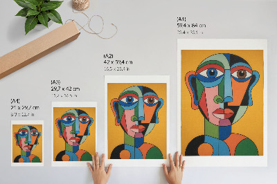 Tisak na platno Geometrijski portret živih boja modernog stila