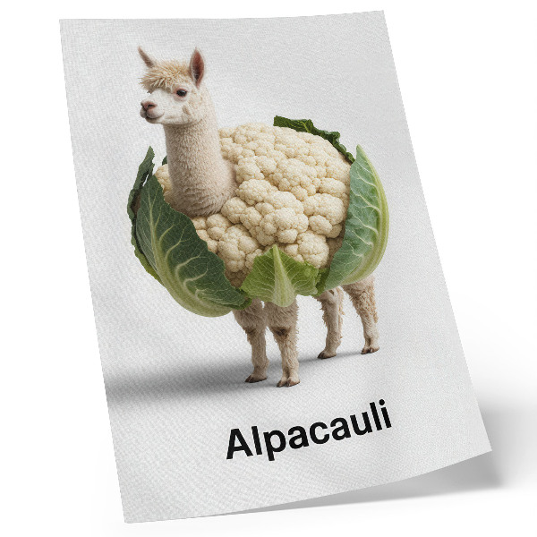 Dekorativni plakat Neobična kombinacija alpake i cvjetače