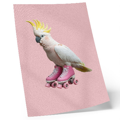 Zidni plakat Papagaj na rolama, pastelne boje, modernost