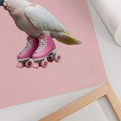 Zidni plakat Papagaj na rolama, pastelne boje, modernost