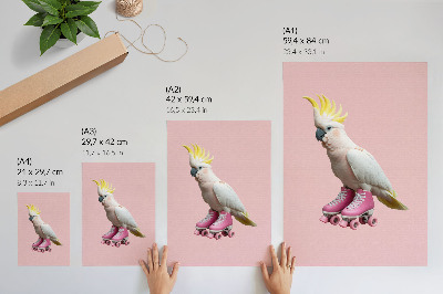 Zidni plakat Papagaj na rolama, pastelne boje, modernost
