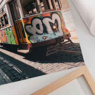 Zidni plakat Tramvajski grafiti urbana ulična arhitektura