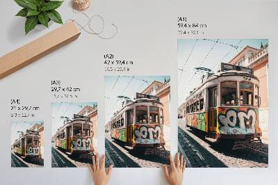 Zidni plakat Tramvajski grafiti urbana ulična arhitektura