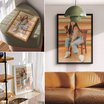Tisak na platno Retro inspiracija pozitivne vibracije horizontalne pruge