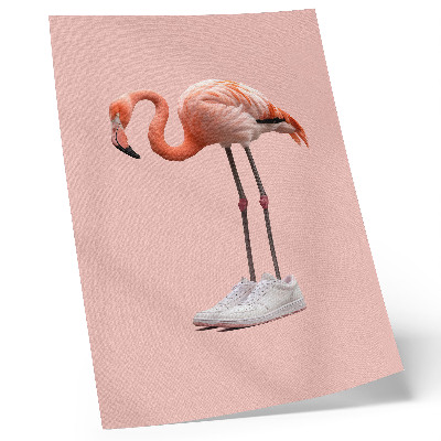 Plakat Flamingo ružičaste sportske cipele s ružičastom pozadinom