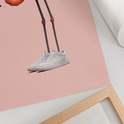 Plakat Flamingo ružičaste sportske cipele s ružičastom pozadinom