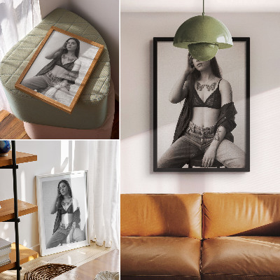 Dekorativni plakat Monokromatski portret slobode minimalizam