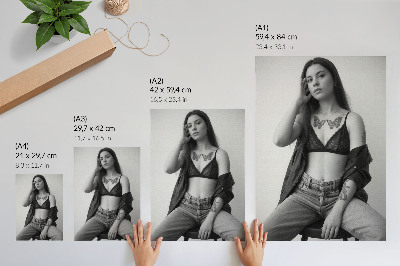 Dekorativni plakat Monokromatski portret slobode minimalizam