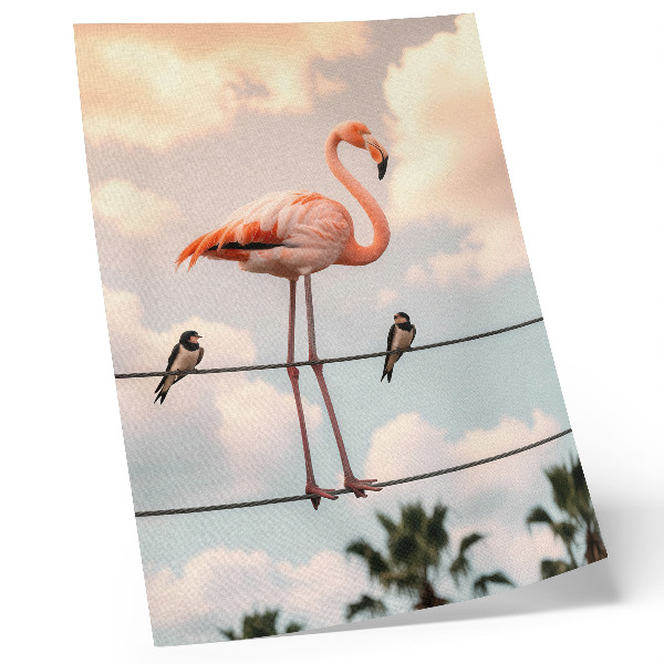 Zidni plakat Flamingo nebo oblaci prirodno gutaju