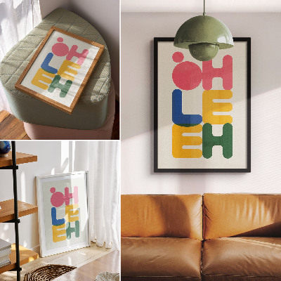 Dekorativni plakat Geometrijska slova u živim bojama