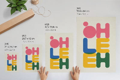 Dekorativni plakat Geometrijska slova u živim bojama