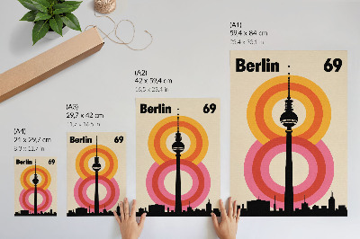 Zidni plakat Retro atmosfera tornja krug šareni prstenovi