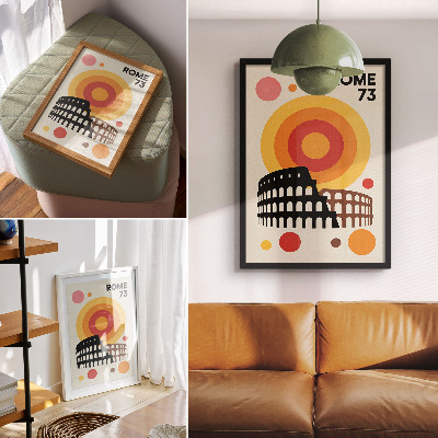 Dekorativni plakat Umjetnički retro krugovi Koloseja