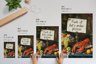 Zidni plakat Šaljivi natpis s jastogom u eklektičnim bojama
