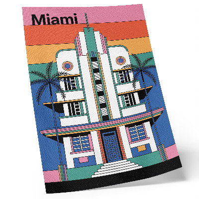 Zidni plakat Art deco tropske boje palme energija Miami