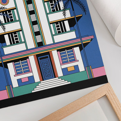 Zidni plakat Art deco tropske boje palme energija Miami