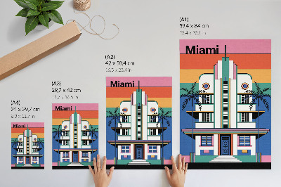 Zidni plakat Art deco tropske boje palme energija Miami