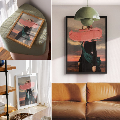 Plakat Klasična figura s ružičastim kontrastom