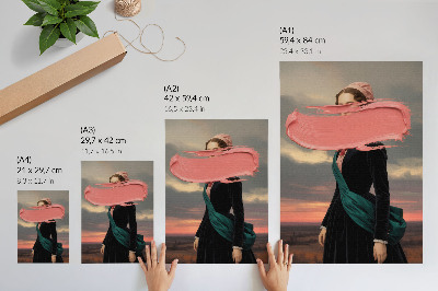 Plakat Klasična figura s ružičastim kontrastom