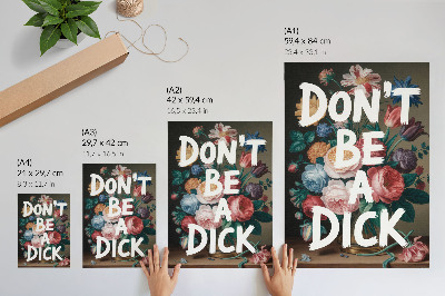 Zidni plakat Šareno cvijeće s bijelim slovima učinkovito kontrastira