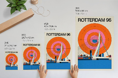 Zidni plakat Most i grad u geometrijskim uzorcima