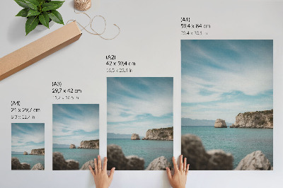 Plakat Stijene, more, plavo nebo