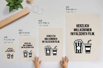 Zidni plakat Značajna tekstualna ikonografija kino bež pozadina