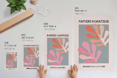 Dekorativni plakat Geometrijsko lišće inspirirano Matisseom, šareno