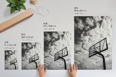 Plakat Kontrastno nebo oblaci košara gradski život