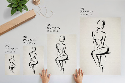 Dekorativni plakat Minimalistički kontrast siluete crno-bijelo