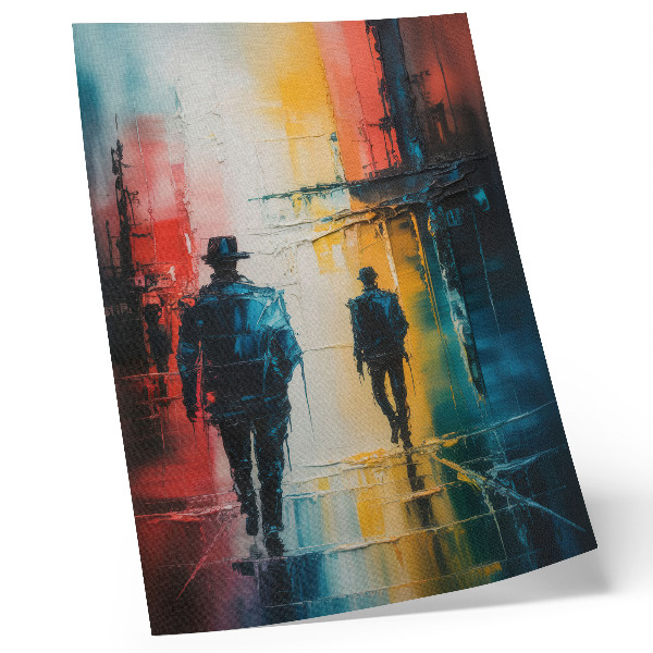 Plakat Šarena gradska scena s tajanstvenim figurama