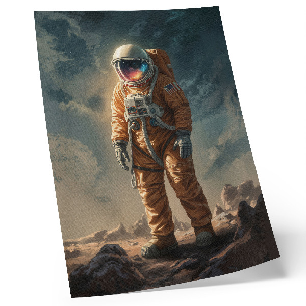 Dekorativni plakat Astronaut na noćnom nebu izvanzemaljskog planeta