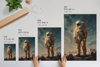 Dekorativni plakat Astronaut na noćnom nebu izvanzemaljskog planeta