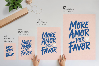 Zidni plakat Izražajna slova u obliku srca na pastelnoj pozadini
