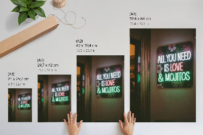 Plakat Neonski natpisi tropskog lišća žive boje ljeto