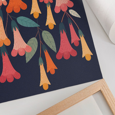 Plakat Grafički stil šarenog cvijeća i lišća