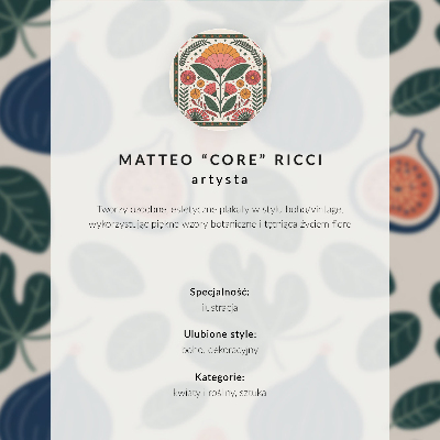Plakat Grafički stil šarenog cvijeća i lišća