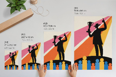 Dekorativni plakat Dinamika jarkih boja siluete trofeja