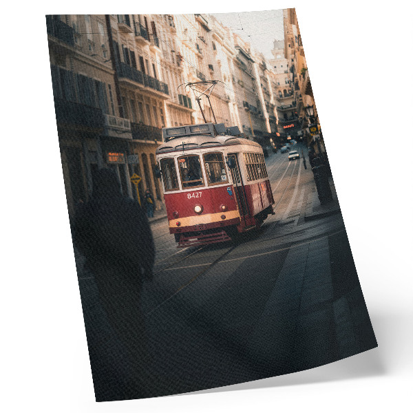 Zidni plakat Tramvaj među povijesnom arhitekturom grada