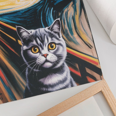Dekorativni plakat Mačka na pozadini ekspresivnog krajolika
