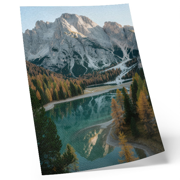 Plakat Planine, šuma, jezero, odrazi, šareno drveće