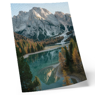 Plakat Planine, šuma, jezero, odrazi, šareno drveće