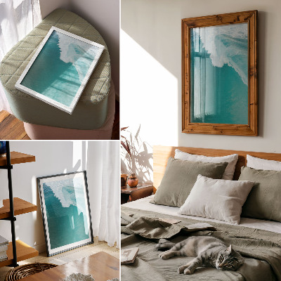 Plakat Tirkizni oceanski valovi, mirna atmosfera, harmonija