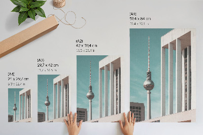 Zidni plakat Minimalistički toranj, moderne zgrade, plavo nebo