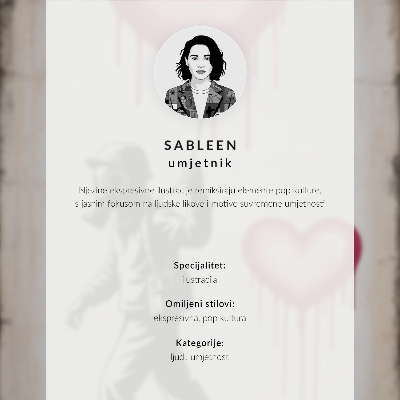 Plakat Ulična umjetnost kontrastira srca i figure
